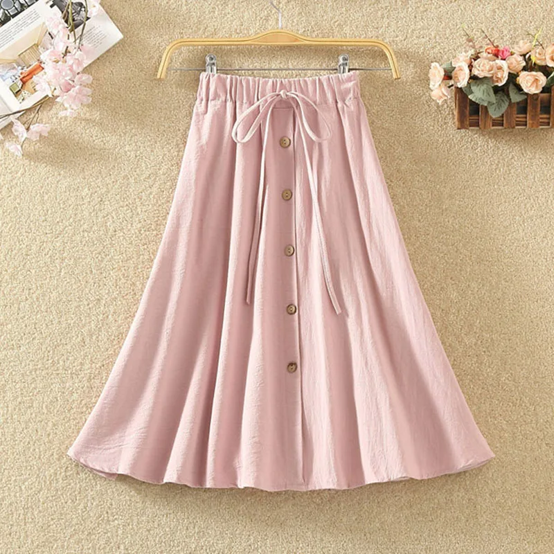 Summer Women Midi Skirt Casual Stretch High Waist Knee-length Skirts Womens Spring Pure Color Pink Korean School Skirt Female
Summer Women Midi Skirt Casual Stretch High Waist Knee-length Skirts Womens Spring Pure Color Pink Korean School Skirt Female