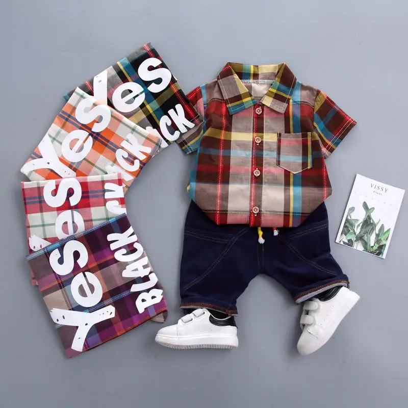 Newborn Kids Plaid Shirt Blouse Top+Denim Shorts Toddler Infant Clothing Set Cool Baby Boy Clothes Outfits Casual Suits
Newborn Kids Plaid Shirt Blouse Top+Denim Shorts Toddler Infant Clothing Set Cool Baby Boy Clothes Outfits Casual Suits