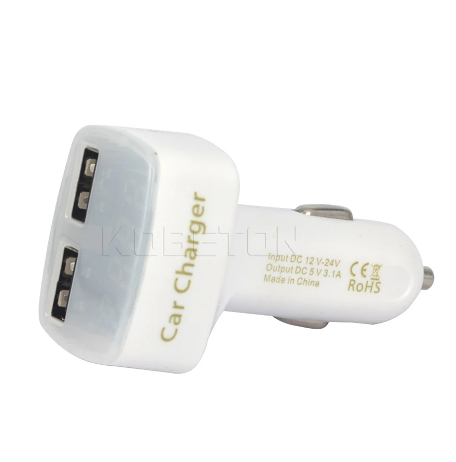 Автомобильное зарядное устройство с 2 портами USB и выходом макс. 3 1 А быстрая