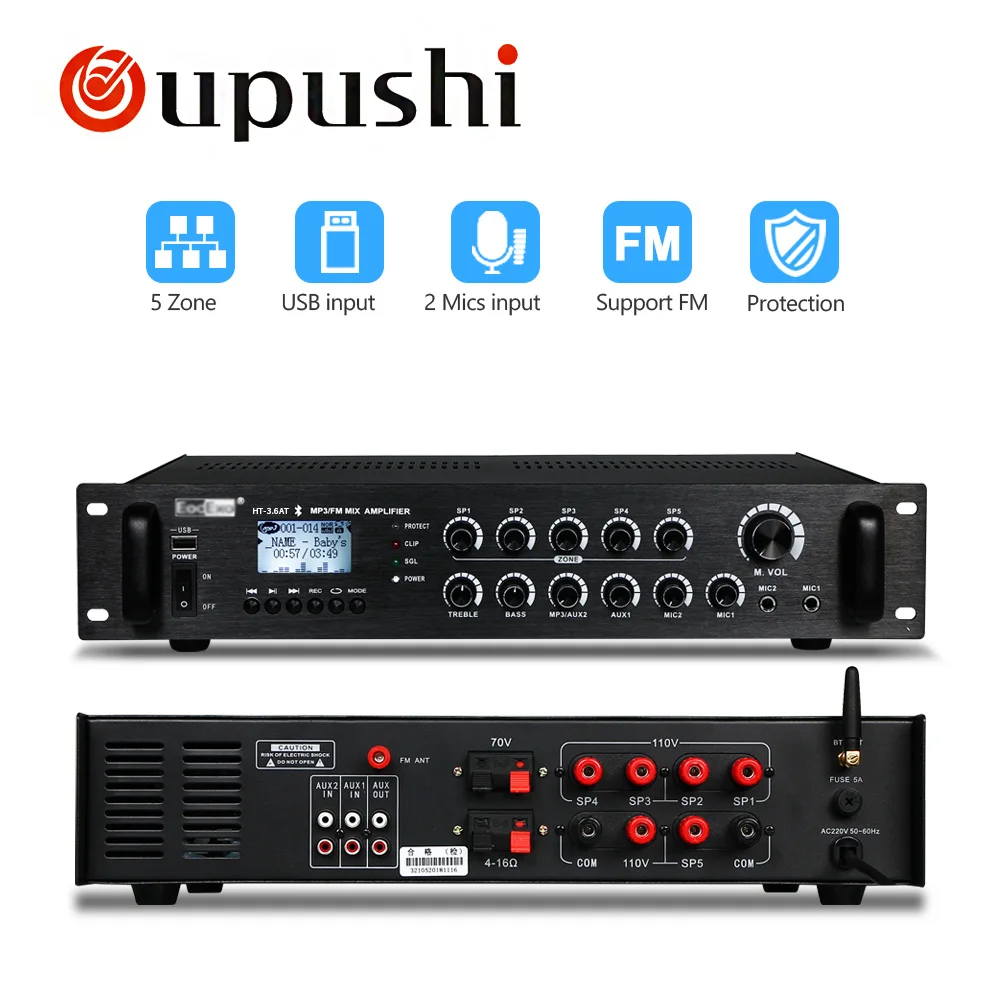 Oupushi домашний Bluetooth 120 Вт, 240 Вт, 360 Вт AC/DC микрофон 5 зон PA моно усилитель с выходом 70- 100 Вольт с USB
Oupushi домашний Bluetooth 120 Вт, 240 Вт, 360 Вт AC/DC микрофон 5 зон PA моно усилитель с выходом 70- 100 Вольт с USB