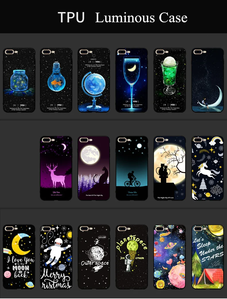 Luminous Case for Iphone 6 6S 7 8 Plus X Pattern Phone Cases Back Cover for Iphone 6 s 6S Plus iphone x 7plus Glowing capa coque
Luminous Case for Iphone 6 6S 7 8 Plus X Pattern Phone Cases Back Cover for Iphone 6 s 6S Plus iphone x 7plus Glowing capa coque