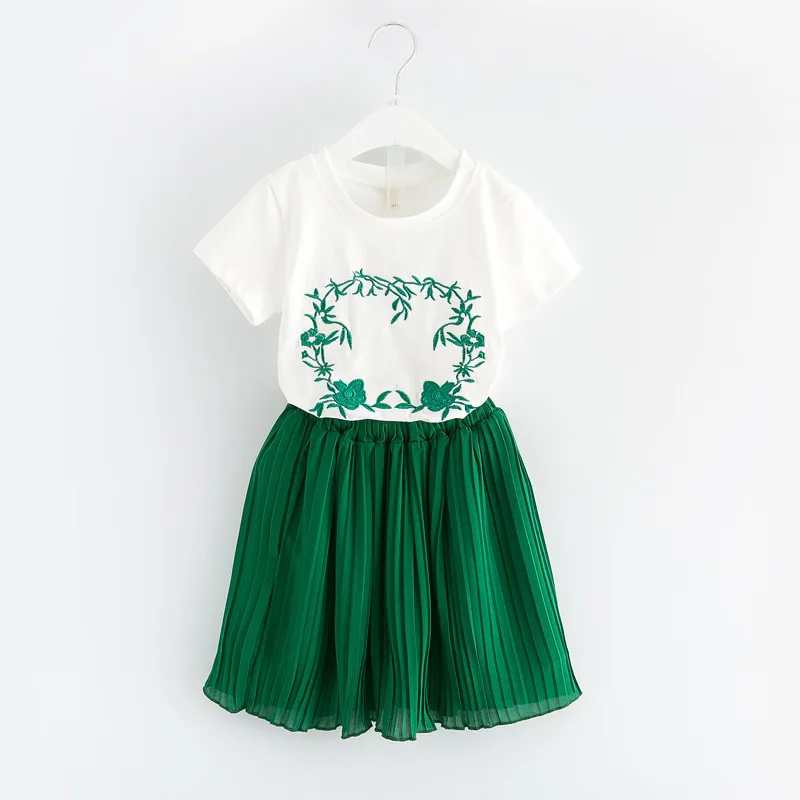 2018 Summer Girls Short Sleeve T-shirts Pleated Skirt Two Pieces Children's Clothing 2-6 Years YY6998
2018 Summer Girls Short Sleeve T-shirts Pleated Skirt Two Pieces Children's Clothing 2-6 Years YY6998