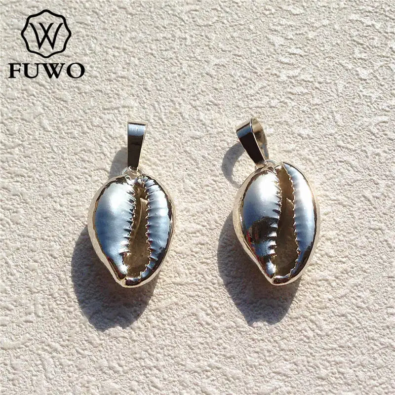 FUWO Natural Cowrie Shell Pendants Silver Plated Raw Cowrie Shell Beads Charms Fashion Coastal Jewelry Making Wholesale PD516
FUWO Natural Cowrie Shell Pendants Silver Plated Raw Cowrie Shell Beads Charms Fashion Coastal Jewelry Making Wholesale PD516