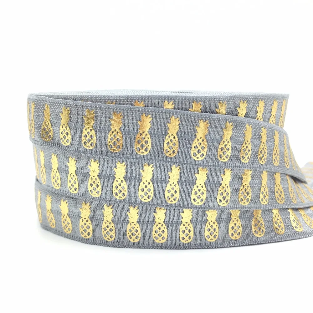 5Yards 16mm Gold Foil Pineapple Grey fold over elastic Handmade Accessories DIY elastic band foe
5Yards 16mm Gold Foil Pineapple Grey fold over elastic Handmade Accessories DIY elastic band foe