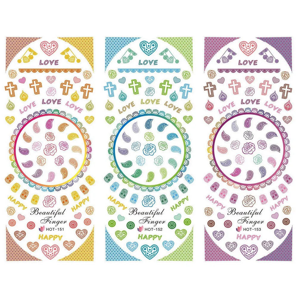 3 PACKS / LOT MOSAIC FLOWER LACE SWEET HEART CROSS NAIL TATTOOS STICKER WATER TRANSFER DECAL NAIL ART HOT151-153
3 PACKS / LOT MOSAIC FLOWER LACE SWEET HEART CROSS NAIL TATTOOS STICKER WATER TRANSFER DECAL NAIL ART HOT151-153