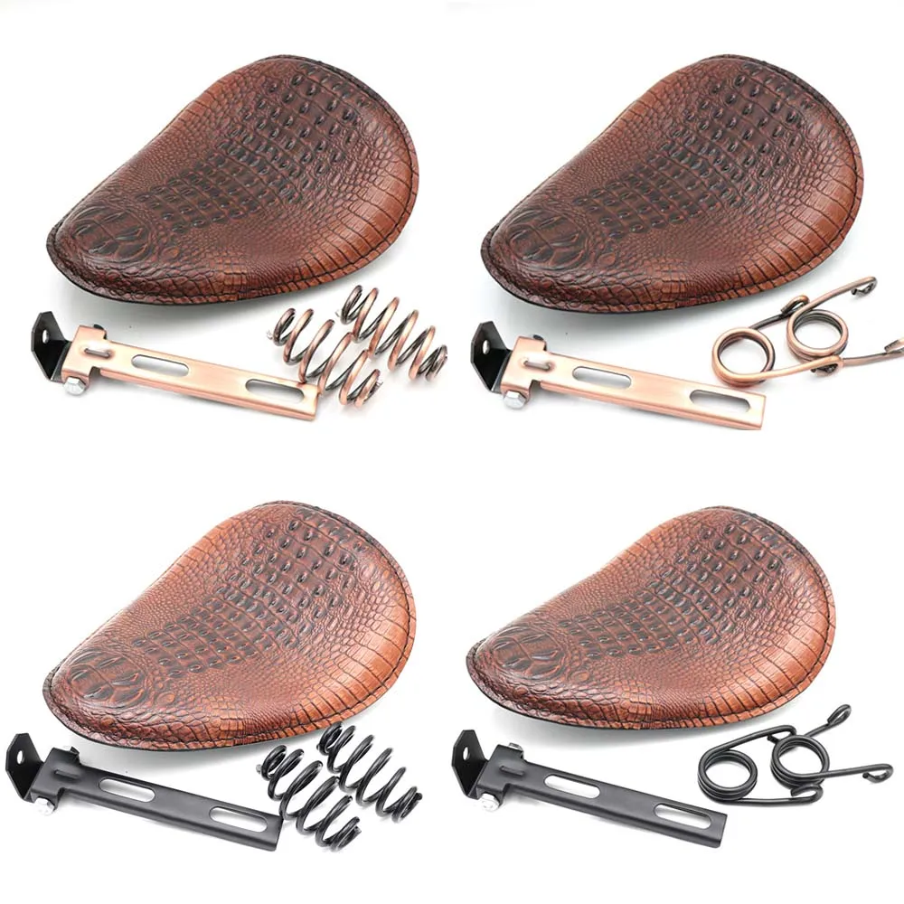 Motorcycle Retro Leather Old School Solo Saddle Seat Brown+3" Spring Bracket Mounting Base for Cafe Harley Custom Chopper Bobber
Motorcycle Retro Leather Old School Solo Saddle Seat Brown+3" Spring Bracket Mounting Base for Cafe Harley Custom Chopper Bobber