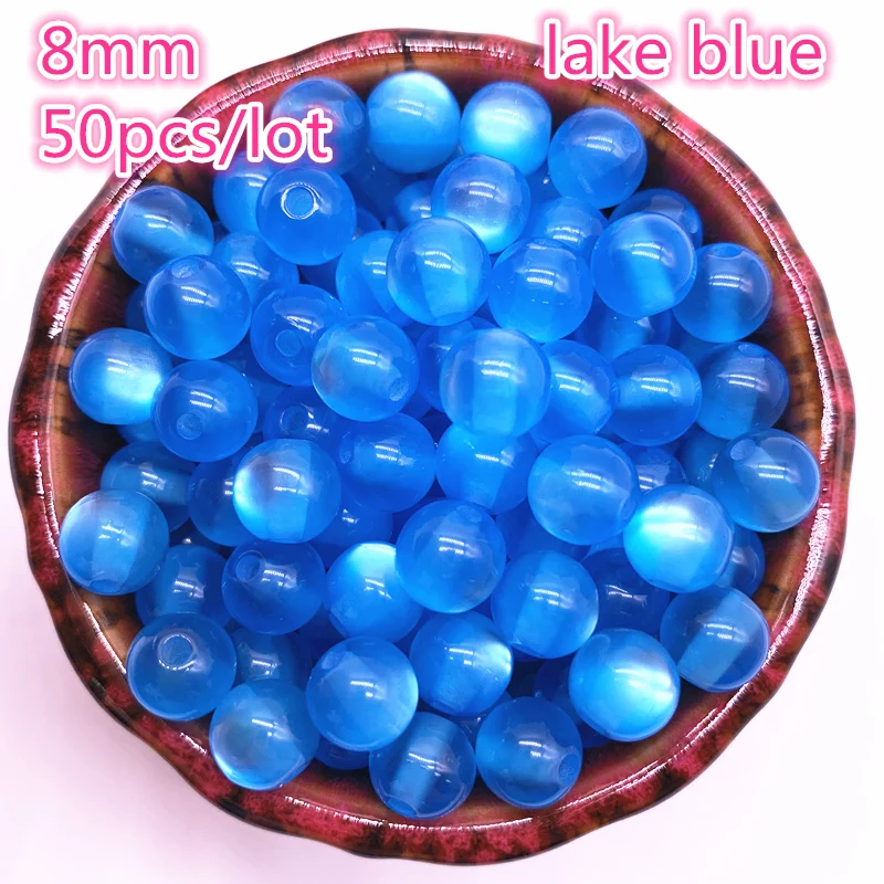 New 50pcs/lot 8mm Imitation Natural Opal Beads Round Lake Blue Resin Spacer Beads for Jewelry Making DIY Bracelet
New 50pcs/lot 8mm Imitation Natural Opal Beads Round Lake Blue Resin Spacer Beads for Jewelry Making DIY Bracelet