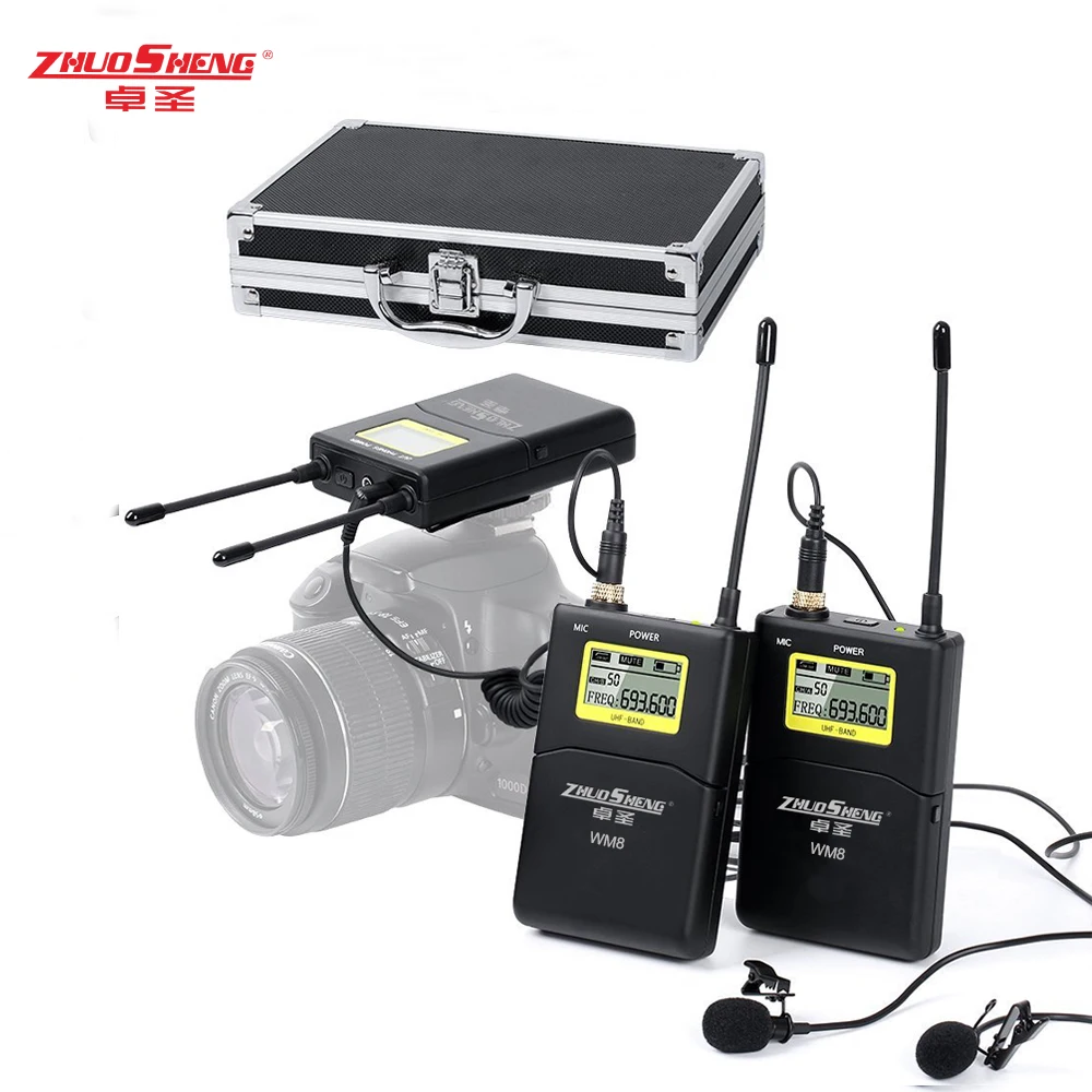 ZhuoSheng WM8 беспроводной микрофон с отворотом UHF lavalier Mic для Iphone 8/7|Микрофоны| |
