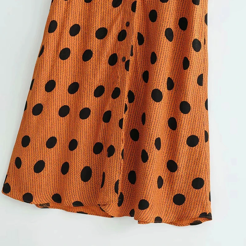 2019 New Arrival Women Polka Dots dress V-neck Long Sleeve Spring Female Dresses High Waist Fashion Vestidos | Женская одежда