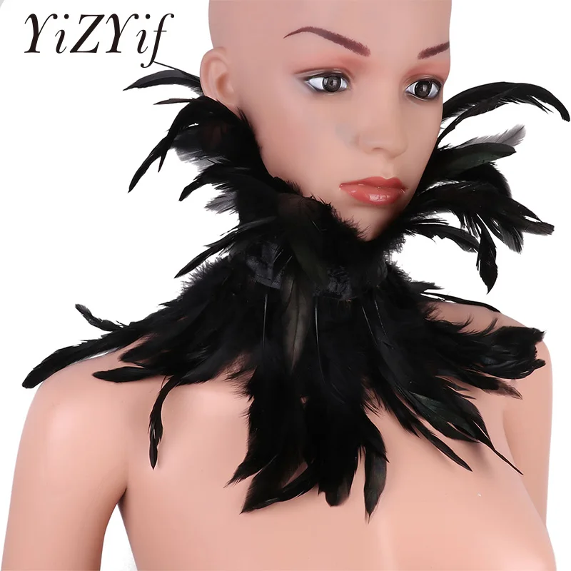 YiZYiF Victorian Gothic Natural Feather Collar Choker Shrug Shawl Shoulder Wrap Cape with Ribbon Ties for Costume Decoration
YiZYiF Victorian Gothic Natural Feather Collar Choker Shrug Shawl Shoulder Wrap Cape with Ribbon Ties for Costume Decoration