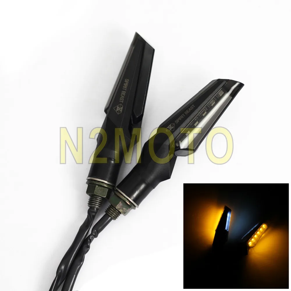 Pair Motorcycles Waterproof LED Turn Signal Light Amber and White Blinker Indicator Universal for 10mm Fairing
Pair Motorcycles Waterproof LED Turn Signal Light Amber and White Blinker Indicator Universal for 10mm Fairing