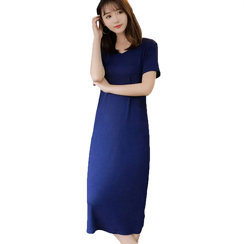 Womens Casual Summer Dress 2017 Cotton V-neck Long Dress Short Sleeve Slim Soild A-Line Long Dress QH0079
Womens Casual Summer Dress 2017 Cotton V-neck Long Dress Short Sleeve Slim Soild A-Line Long Dress QH0079