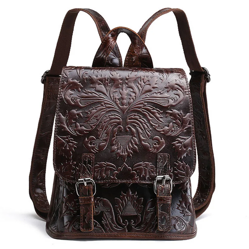 New Genuine Leather Women Embossed Backpack Natural Soft Daypack Vintage Cowhide Knapsack School Bags Leisure Rucksack
New Genuine Leather Women Embossed Backpack Natural Soft Daypack Vintage Cowhide Knapsack School Bags Leisure Rucksack