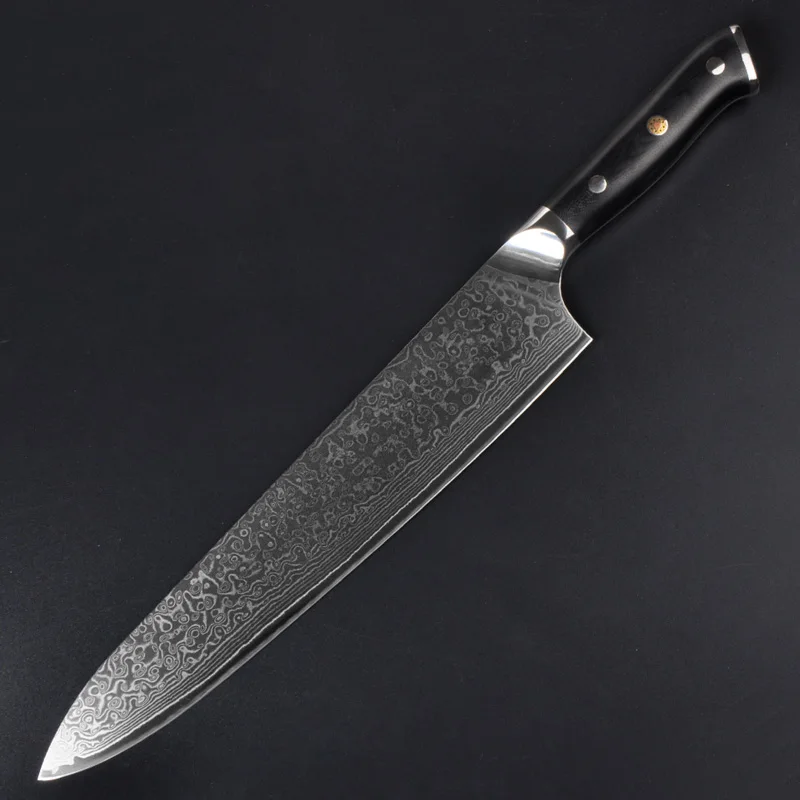 10.5 Inch Damascus Chef Knife Japanese High Carbon VG10 67 Layers Steel Pro Kitchen Cooking Knife G10 Handle
10.5 Inch Damascus Chef Knife Japanese High Carbon VG10 67 Layers Steel Pro Kitchen Cooking Knife G10 Handle