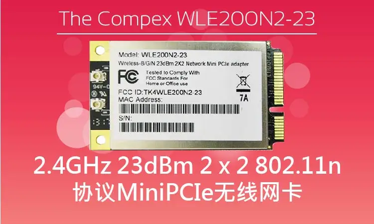 Brand new Compex AR9283 WLE200N2-23 PCIE 2.4G wireless card support wireless bridge AP 802.11b/g
Brand new Compex AR9283 WLE200N2-23 PCIE 2.4G wireless card support wireless bridge AP 802.11b/g