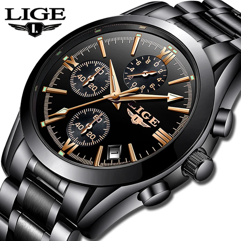 LIGE Mens Watches Top Brand Luxury Fashion Business Quartz Watch Men Sports Full Steel Waterproof Black Clock Relogio Masculino
LIGE Mens Watches Top Brand Luxury Fashion Business Quartz Watch Men Sports Full Steel Waterproof Black Clock Relogio Masculino
