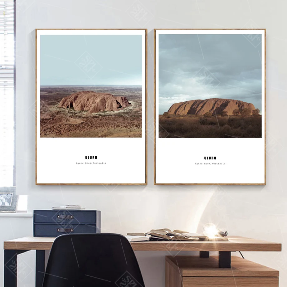 Modern Uluru Mountain Landscape Canvas Art Paintings Bedroom Decoration Wall Pictures Pop A4 Posters and Prints No Framed | Дом и сад
