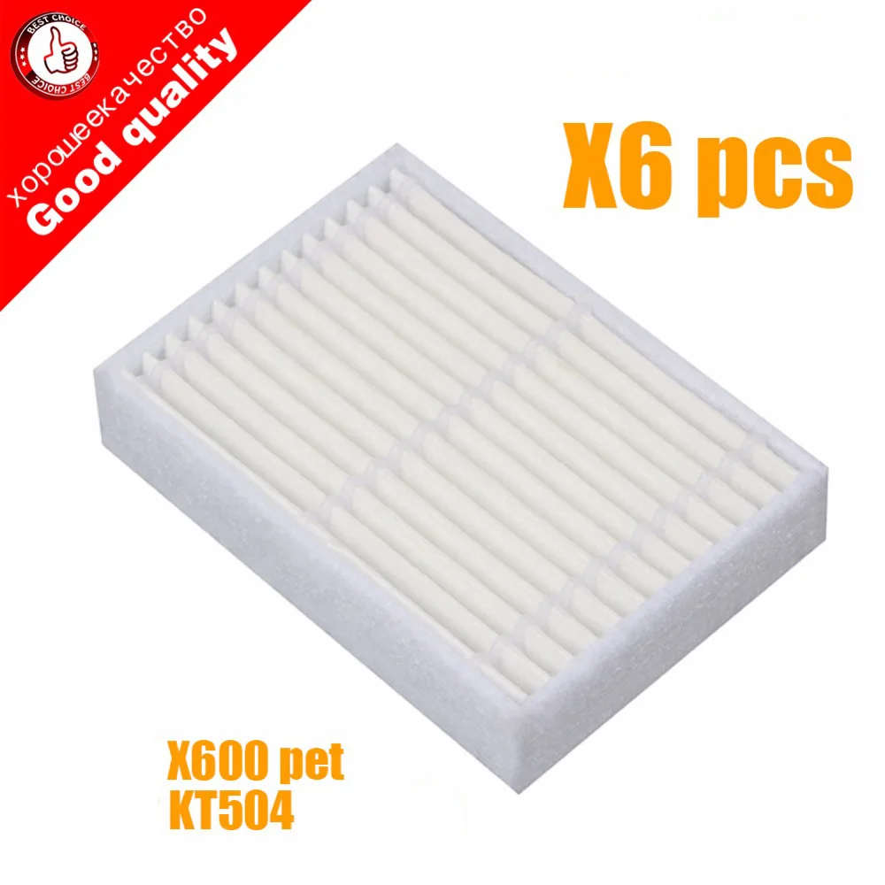 6 шт. HEPA фильтр для midea vcr15 X750 Proscenic Summer P1 P2 P3 Kavity Elipse Pro Роботизированный пылесос