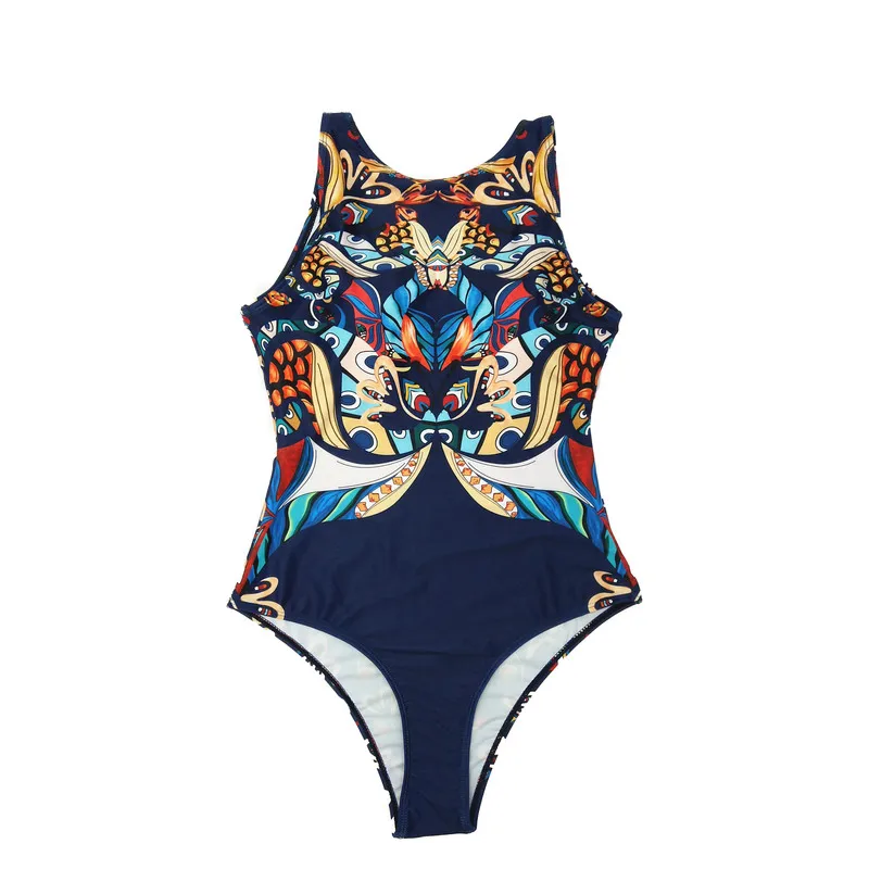 Striped Women One Piece Swimsuit High Quality Swimwear Printed Push Up Monokini Summer Bathing Suit Tropical Bodysuit Female | Спорт и