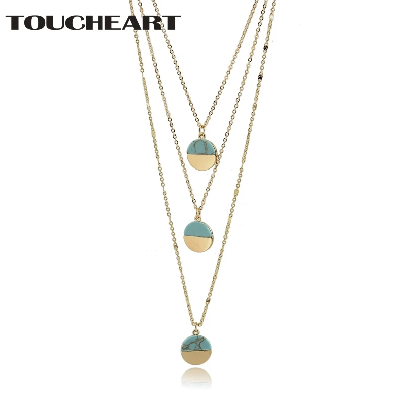 TOUCHEART Layered Necklace display Jewelry Round Metal with Stone Pendants Vintage Colar Jewelry Statement Necklace SNE160074
TOUCHEART Layered Necklace display Jewelry Round Metal with Stone Pendants Vintage Colar Jewelry Statement Necklace SNE160074