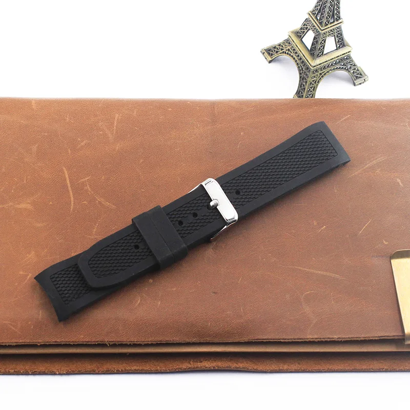 watch accessories 22mm Black silicone strap Buckle suitable for Outdoor Sports Diving Men's rubber watch band Arc interface
watch accessories 22mm Black silicone strap Buckle suitable for Outdoor Sports Diving Men's rubber watch band Arc interface