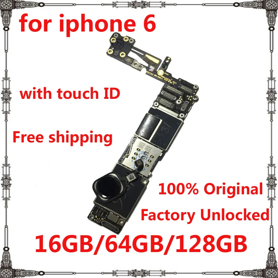 for iphone 6 original unlocked motherboard with / No touch ID with clean icloud mainboard 16gb 64gb 128gb IOS System logic board
for iphone 6 original unlocked motherboard with / No touch ID with clean icloud mainboard 16gb 64gb 128gb IOS System logic board