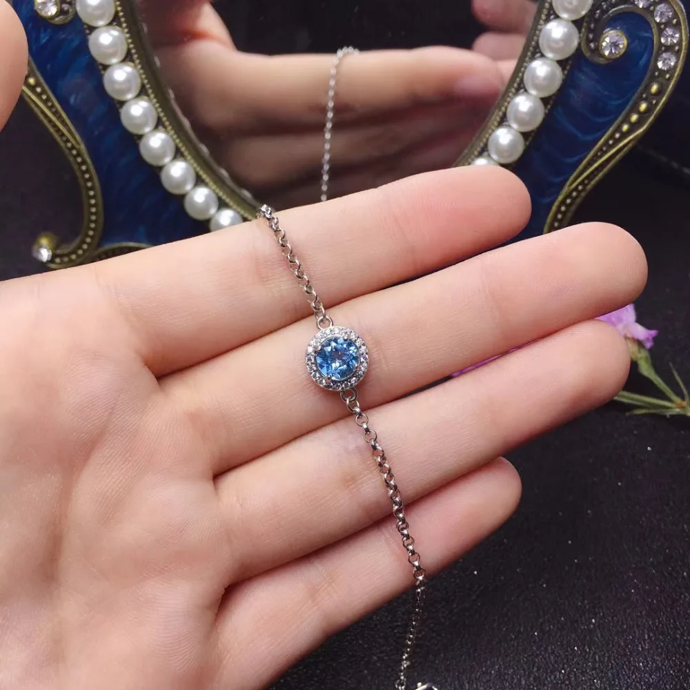 Elegant fashion simple round natural blue topaz Bracelet Natural gemstone bracelet S925 silver woman girl party gift jewelry
Elegant fashion simple round natural blue topaz Bracelet Natural gemstone bracelet S925 silver woman girl party gift jewelry
