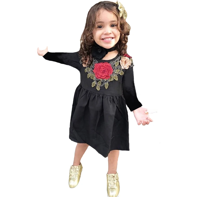 SOSOCOER Flower Girl Dresses 2017 Autumn Embroidery Floral Long-sleeve Kids Party Dress Girls Clothes Fashion Black Baby Outfits
SOSOCOER Flower Girl Dresses 2017 Autumn Embroidery Floral Long-sleeve Kids Party Dress Girls Clothes Fashion Black Baby Outfits