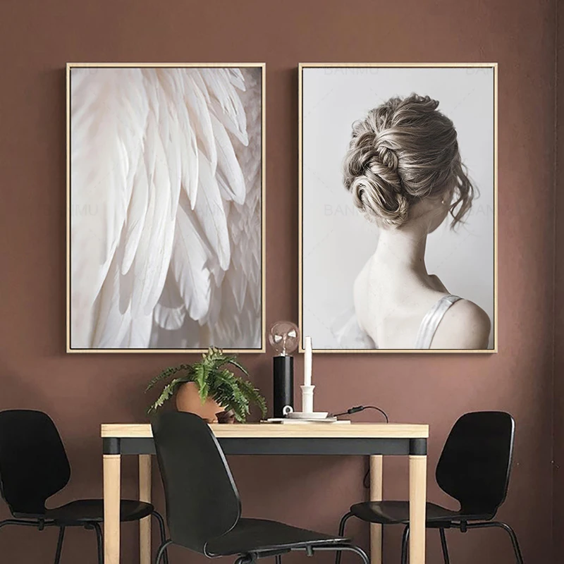 Modern Minimalist Nordic Portrait Canvas Wall Art Painting Angel Feather Wings Murals Wall Poster For Living Room Decoration
Modern Minimalist Nordic Portrait Canvas Wall Art Painting Angel Feather Wings Murals Wall Poster For Living Room Decoration