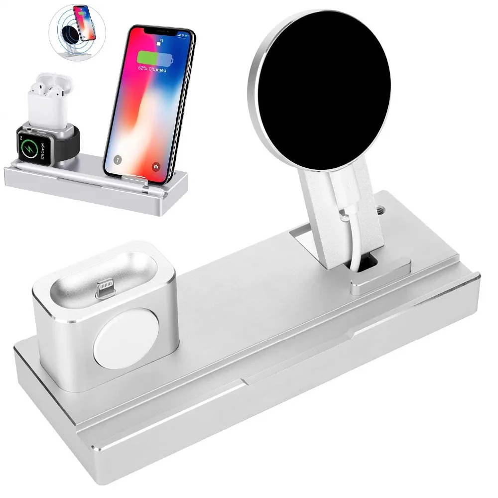 6 in 1 Aluminum Charging Dock Stand,Cell Phone Qi Wireless Charger for Apple iPhone XS Max,XR,8P,iPad Pro,iWatch,AirPods, Pencil
6 in 1 Aluminum Charging Dock Stand,Cell Phone Qi Wireless Charger for Apple iPhone XS Max,XR,8P,iPad Pro,iWatch,AirPods, Pencil