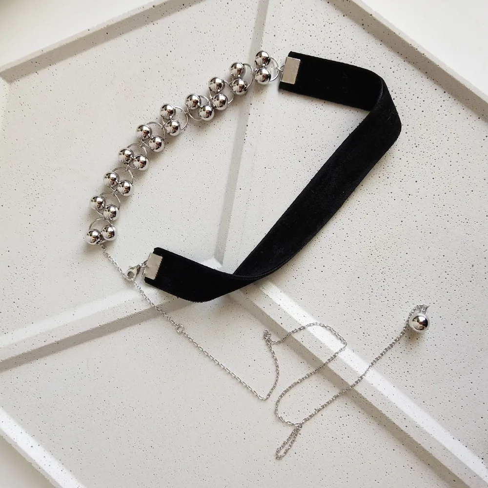 925 Sterling Silver Chokers Necklace Black Leather Rope Beads Chain Chocker Vintage Jewelry for women Collie Jewelry Accessories
925 Sterling Silver Chokers Necklace Black Leather Rope Beads Chain Chocker Vintage Jewelry for women Collie Jewelry Accessories