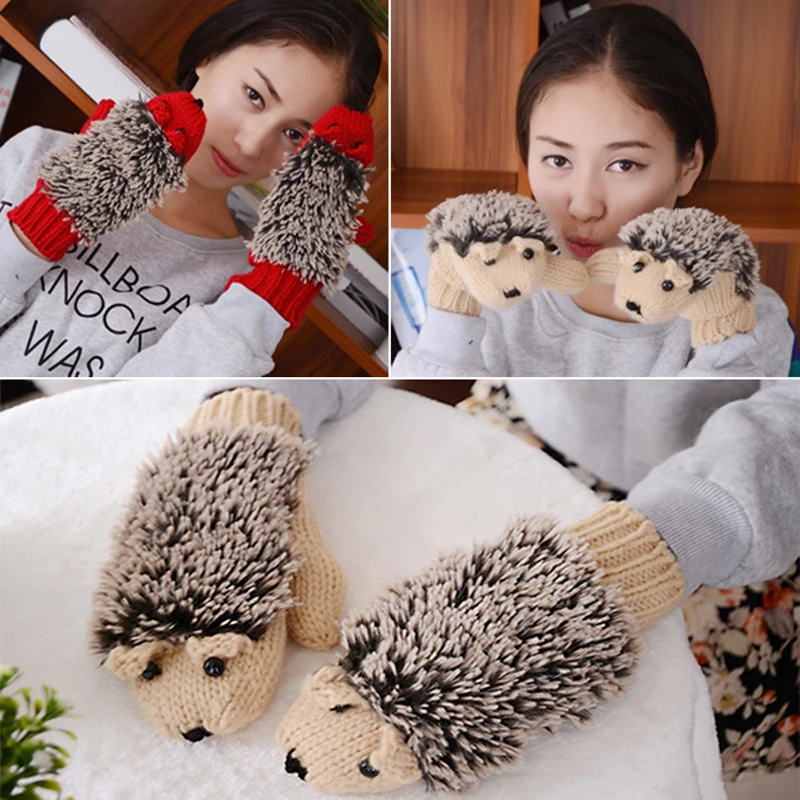 1 Pair Woman New Cute Novelty 3D Adorable Cartoon Winter Gloves Girls Knit Warm Soft Fluffy Hedgehog 5 Colors Wrist Mittens
1 Pair Woman New Cute Novelty 3D Adorable Cartoon Winter Gloves Girls Knit Warm Soft Fluffy Hedgehog 5 Colors Wrist Mittens