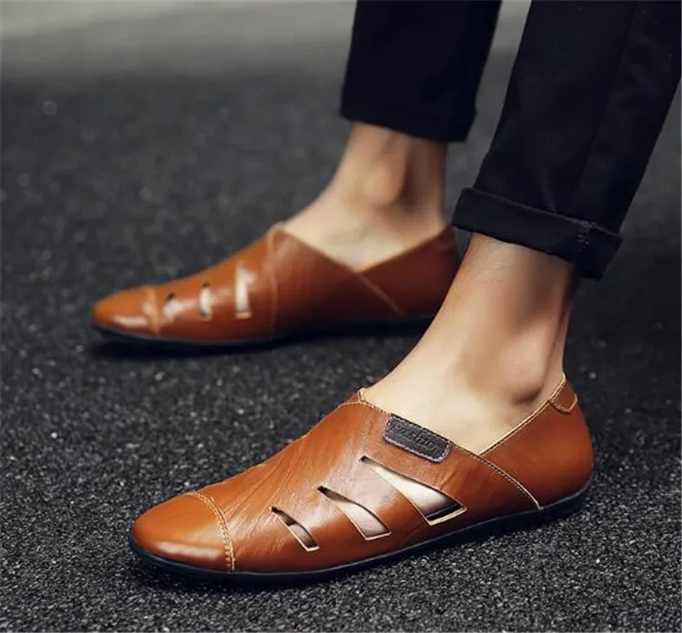 2018 new summer cut out men business round toe shoes male sandals breathable British leather single shoes
2018 new summer cut out men business round toe shoes male sandals breathable British leather single shoes