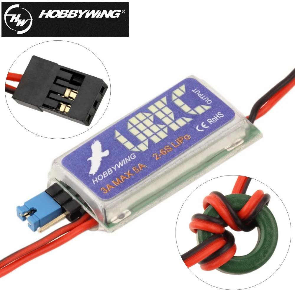 

Original HOBBYWING 5V/6V RC UBEC 3A-5A Lowest RF Noise BEC Full Shielding Antijamming Switching Regulator For RC Airplane Toys