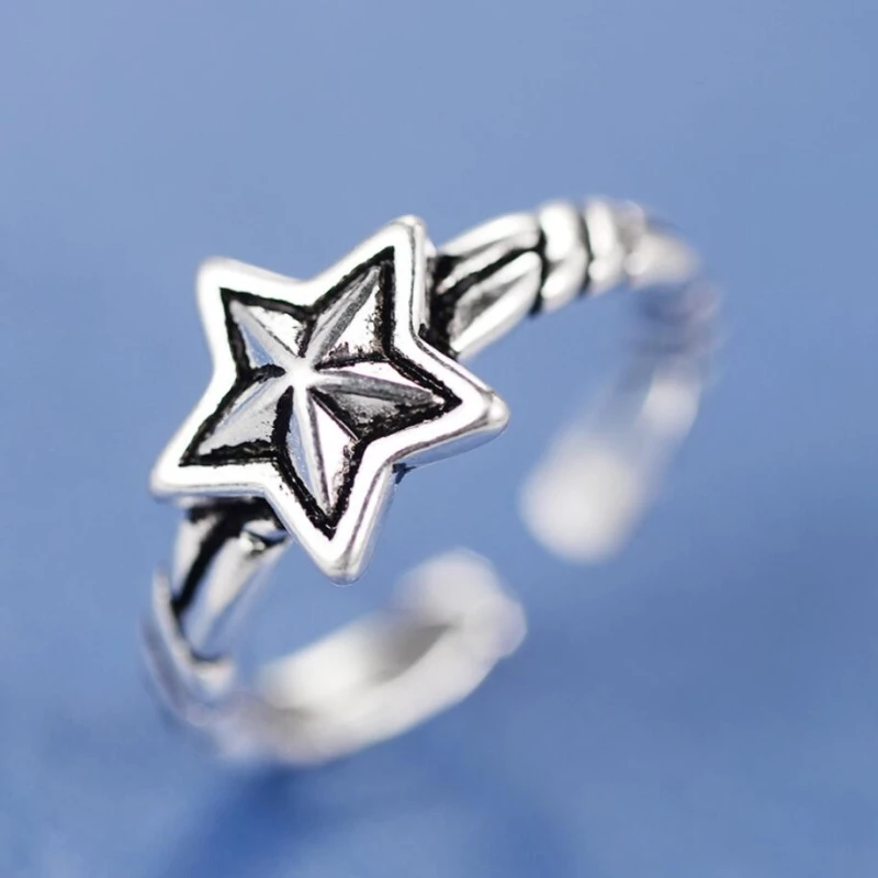 925 Sterling Silver Literary Star Wild Temperament Simple Fresh Personality Fashion Female Resizable Opening Rings SRI148
925 Sterling Silver Literary Star Wild Temperament Simple Fresh Personality Fashion Female Resizable Opening Rings SRI148