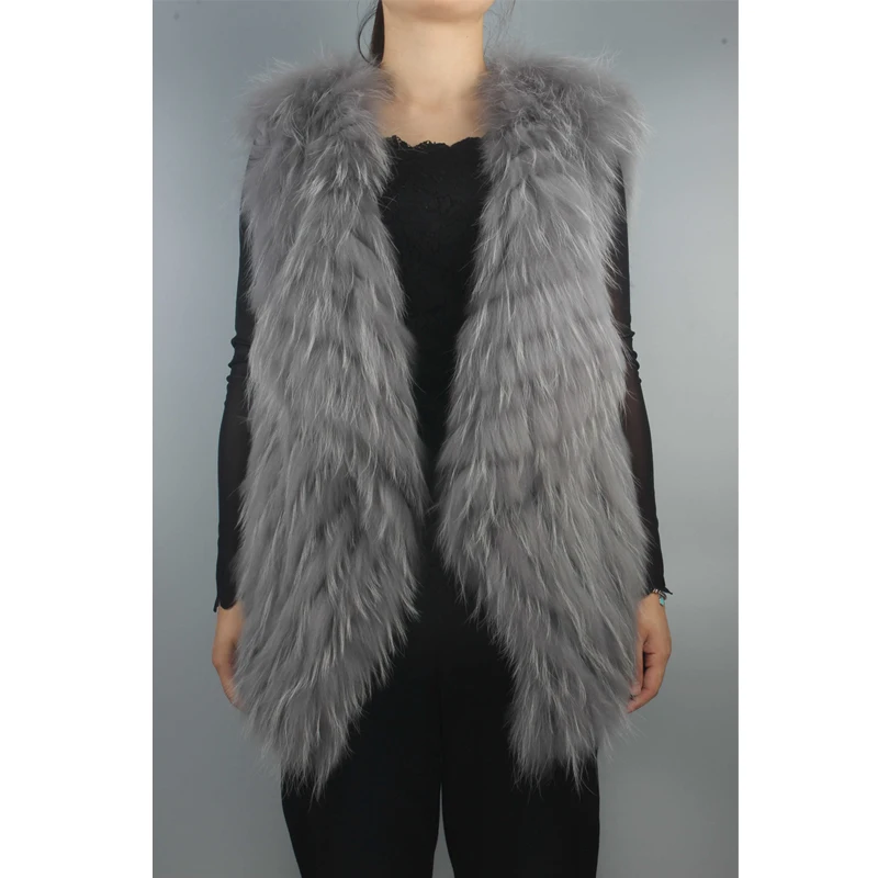 New Arrival Real Raccoon Fur Vest With Turn-down Collar Strip Sewed Fur Sleeveless Overcoat Women Outerwear Winter Warm
New Arrival Real Raccoon Fur Vest With Turn-down Collar Strip Sewed Fur Sleeveless Overcoat Women Outerwear Winter Warm