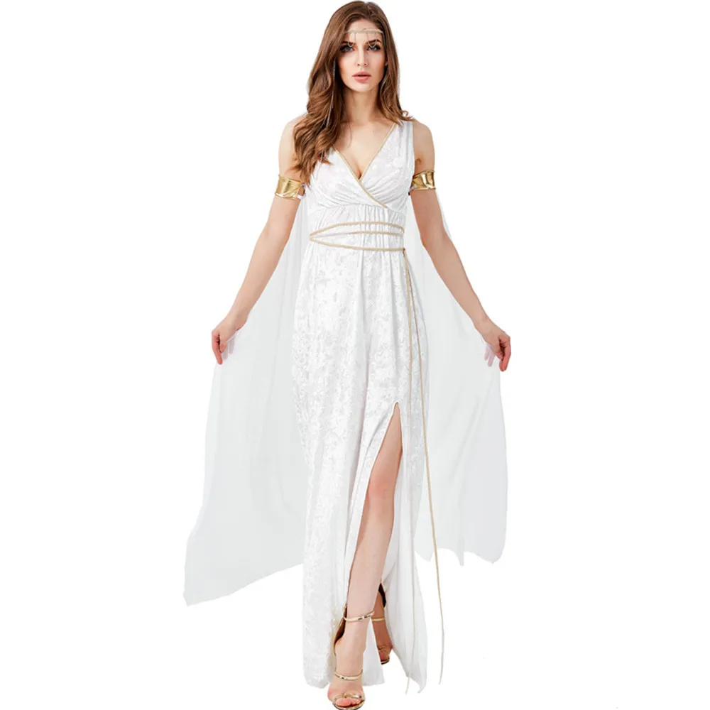 Halloween Greek Goddess Costume for Women Roman Goddess Grecian Princess Fancy Long White Dress
Halloween Greek Goddess Costume for Women Roman Goddess Grecian Princess Fancy Long White Dress