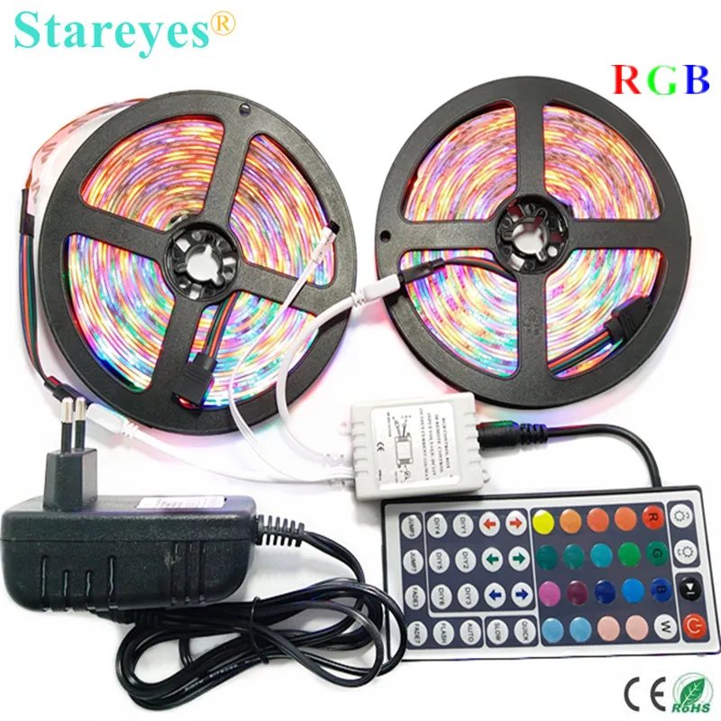 1 комплект 5 м 10 SMD 3528 Светодиодный 2835 светодиодная RGB Светодиодная лента для