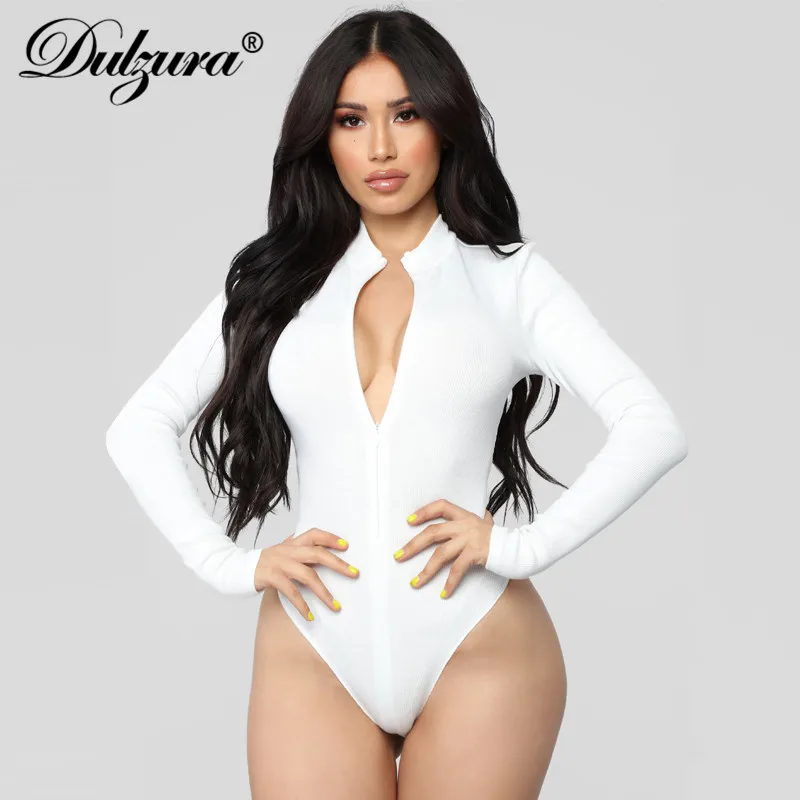 Dulzura ribbed front zipper long sleeve women sexy bodysuit 2020 autumn winter solid skinny streetwear body basic one piece
Dulzura ribbed front zipper long sleeve women sexy bodysuit 2020 autumn winter solid skinny streetwear body basic one piece
