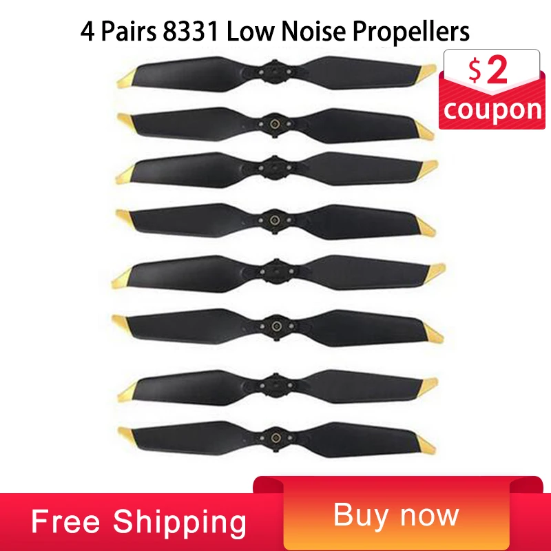 4 Pair 8331 Low Noise Quick Release Propellers For Mavic Pro Platinum( Golden/Silver ) for dji Accessories Blades prop|Квадрокоптеры с