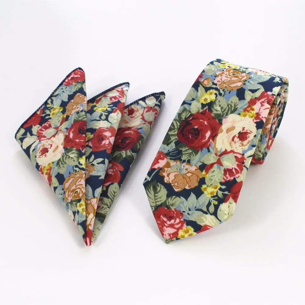 Ricnais Floarl Мужской Хлопковый платок 6 см галстук набор цветочный принт Пейсли