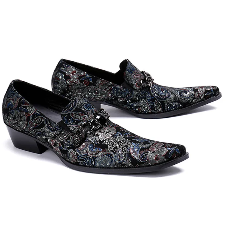 Dull color cowhide Embroidery black rhinestone dress men shoes brogue point toe plus size formal Shoes
Dull color cowhide Embroidery black rhinestone dress men shoes brogue point toe plus size formal Shoes