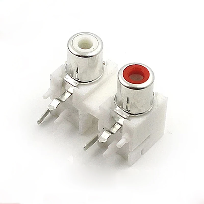 10pcs RCA Connector AV Audio Video Plug 17-type 2-hole RCA Lotus Socket Video Jack Left Red Right White
10pcs RCA Connector AV Audio Video Plug 17-type 2-hole RCA Lotus Socket Video Jack Left Red Right White