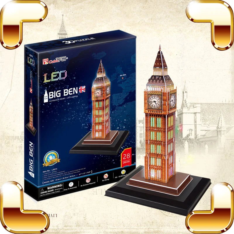 Новое поступление, подарочные 3D-пазлы Big Ben со светодиодным дисплеем, строительная Модель для сборки, для детей, для обучения, для взрослых, д...
Новое поступление, подарочные 3D-пазлы Big Ben со светодиодным дисплеем, строительная Модель для сборки, для детей, для обучения, для взрослых, д...