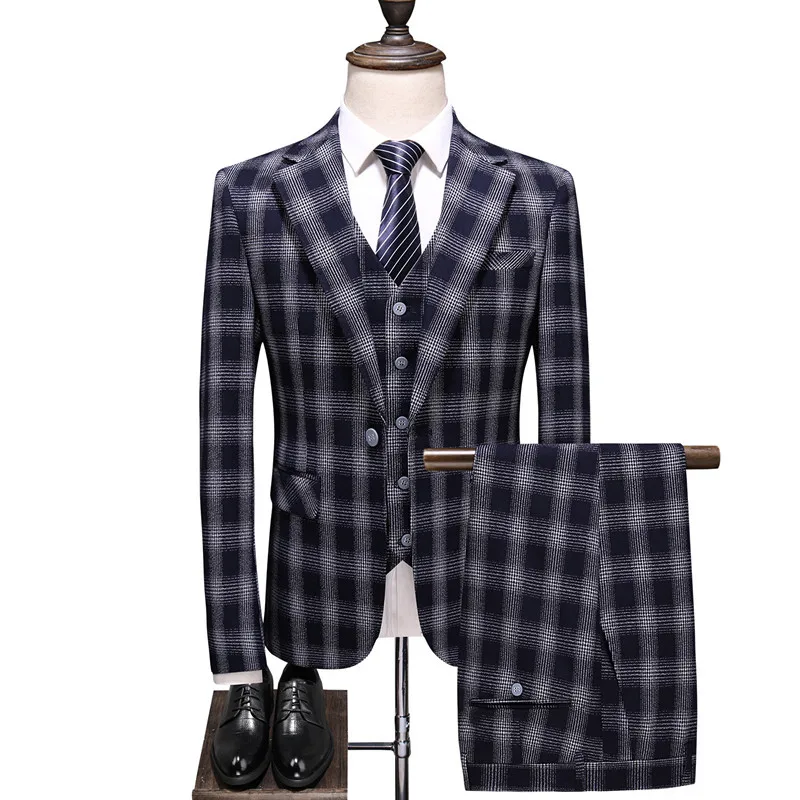 Men's suit men's slim plaid suit men's gentleman quality suit three-piece suit (jacket + pants + vest) wedding banquet dress
Men's suit men's slim plaid suit men's gentleman quality suit three-piece suit (jacket + pants + vest) wedding banquet dress