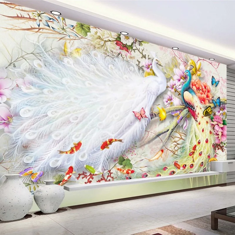 Custom Any Size Mural Wallpaper European Style 3D Stereo Colorful Peacock Photo Wall Cloth Living Room Home Decor 3D Wall Papers
Custom Any Size Mural Wallpaper European Style 3D Stereo Colorful Peacock Photo Wall Cloth Living Room Home Decor 3D Wall Papers