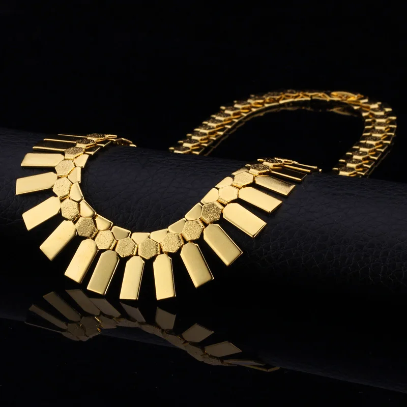 U7 Золото/Серебро Цвет Массивные Ожерелье Гвоздики Серьги Африканские Ювелирные