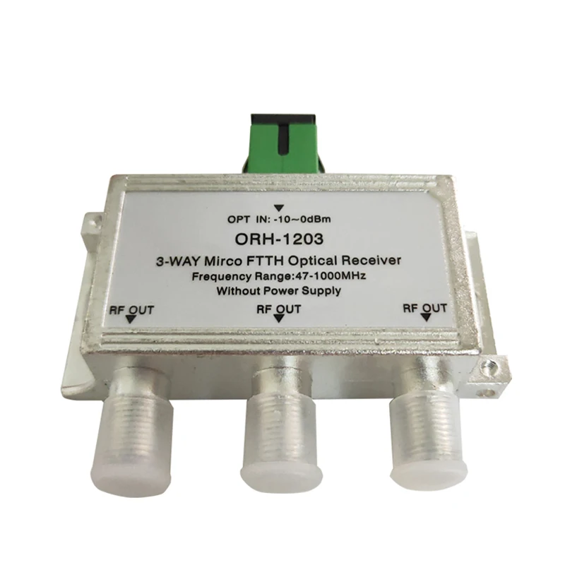 3 Way passive Optical fiber Receiver converter ORH-1203 CATV FTTH Optical Receiver 47-1000MHz
3 Way passive Optical fiber Receiver converter ORH-1203 CATV FTTH Optical Receiver 47-1000MHz