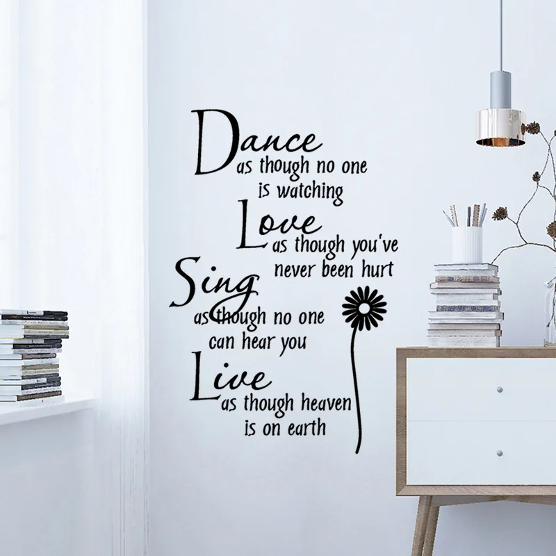 1PCS Black Carved Wall Stickers English Rumor Dance Love Daisy DIY For Living Room Study School Home Room Decor 70*25CM
1PCS Black Carved Wall Stickers English Rumor Dance Love Daisy DIY For Living Room Study School Home Room Decor 70*25CM
