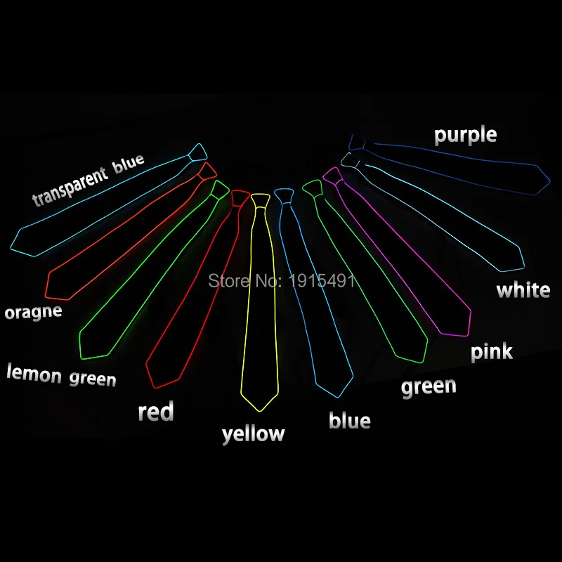 10 Colors Optional EL Wire Luminous Tie Popular LED Tie Decor For Bar Nightclub Party Powered by DC-3V
10 Colors Optional EL Wire Luminous Tie Popular LED Tie Decor For Bar Nightclub Party Powered by DC-3V